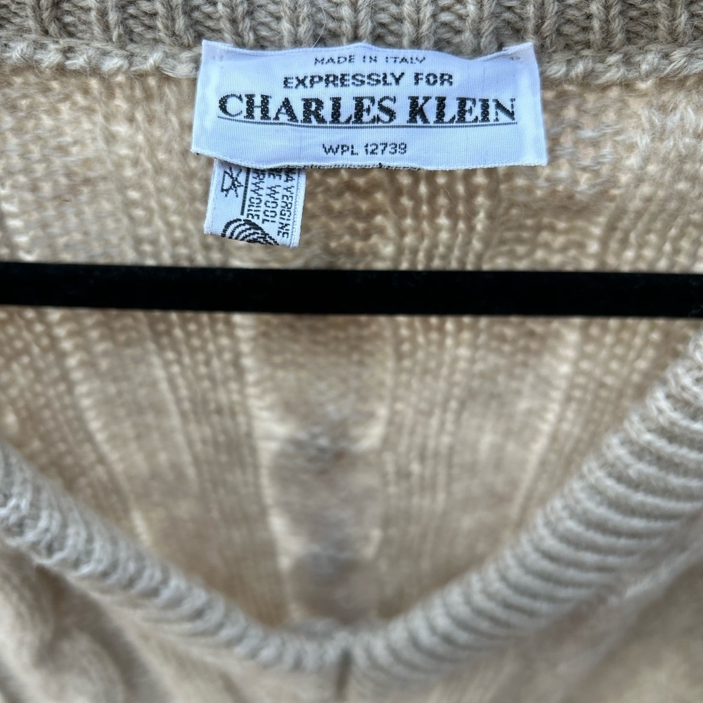 Vintage wool Men's Cream Sweater xl - Picture 9 of 10
